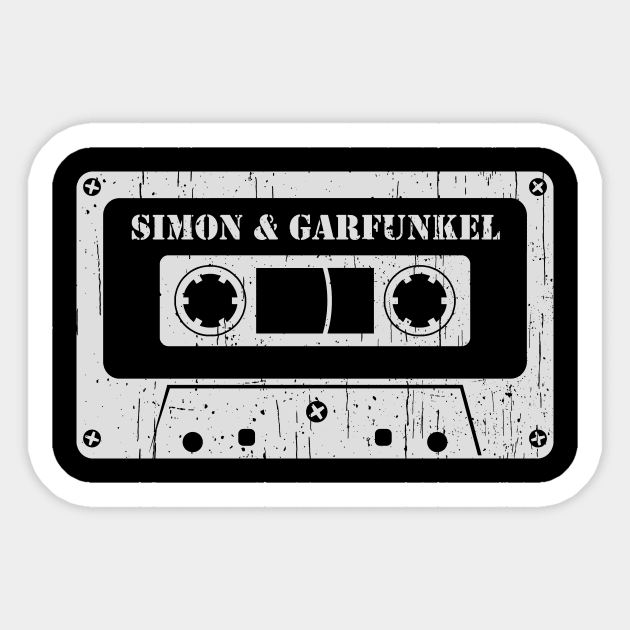 Simon And Garfunkel - Vintage Cassette White Sticker by FeelgoodShirt